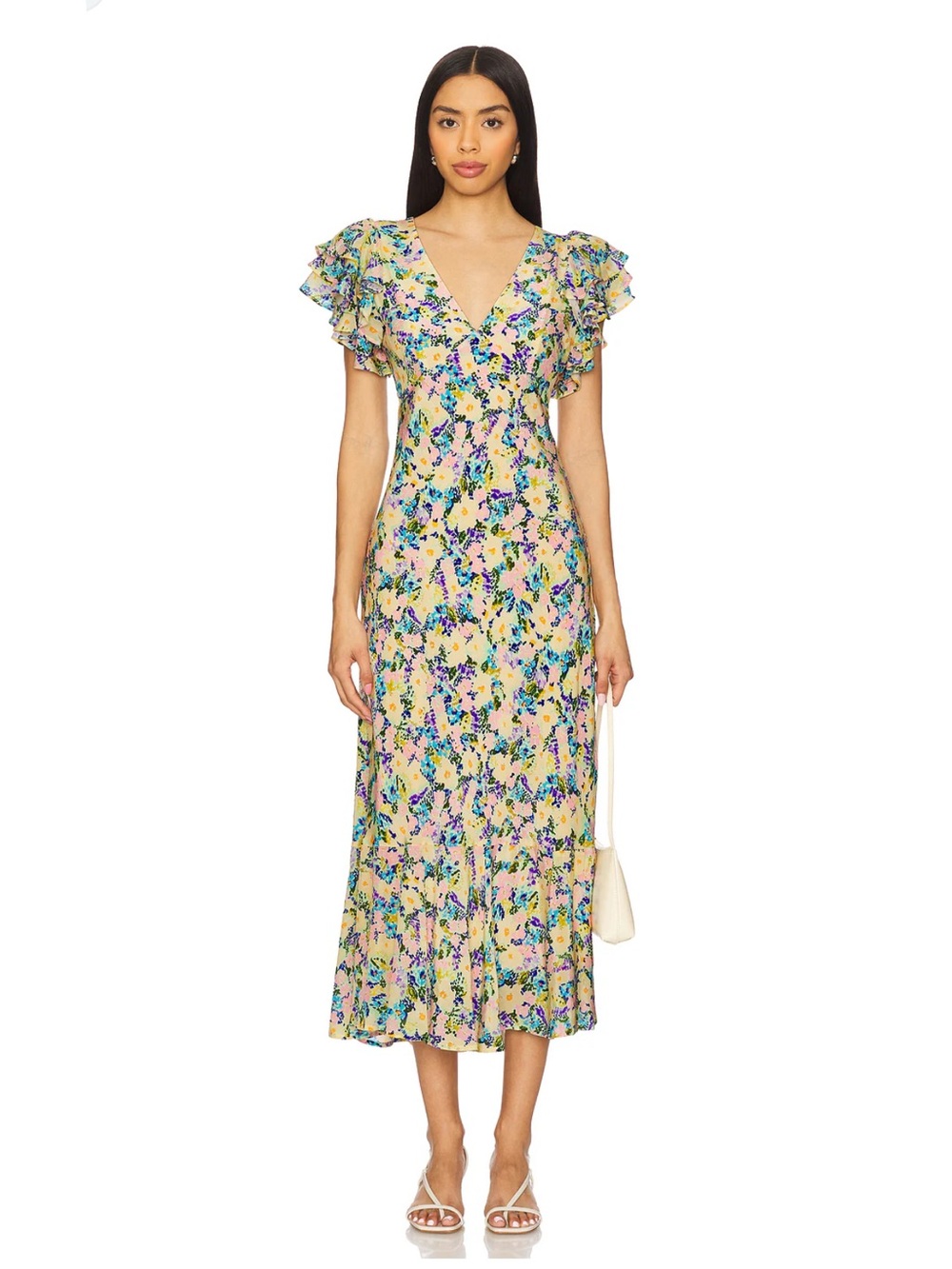ASTR the Label Celestine Floral Flutter Sleeve Maxi Dress